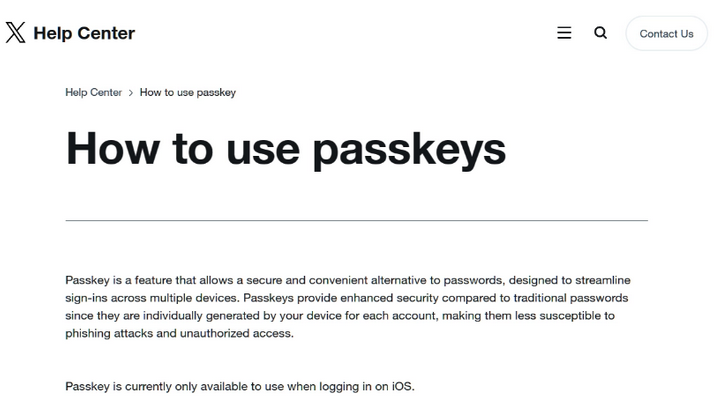 荣邦乡苹果维修店铺分享iOS用户如何通过通行密钥(Passkey)登录 